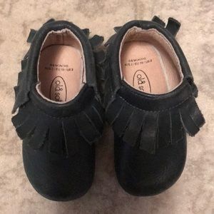 Old soles size 3 6-9 months navy leather moccasins